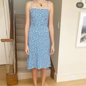 Reformation Blue Floral Midi Dress